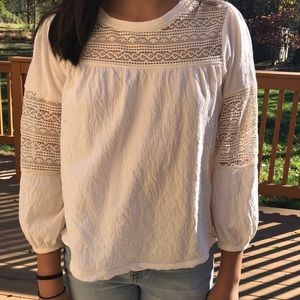 Old Navy Girls White Boho Crochet Top
